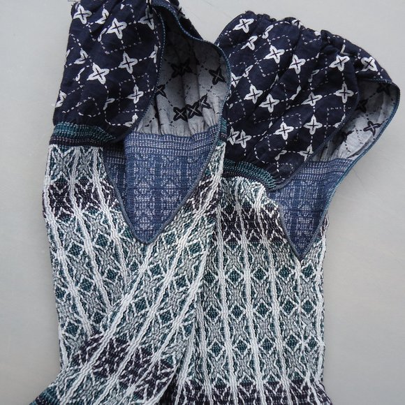 SIZE S. Max Studio Smocked V-neck Fit & Flare Dress. - Picture 6 of 16